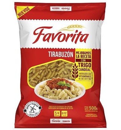 FIDEOS FAVORITA 500 GRS TIRABUZON