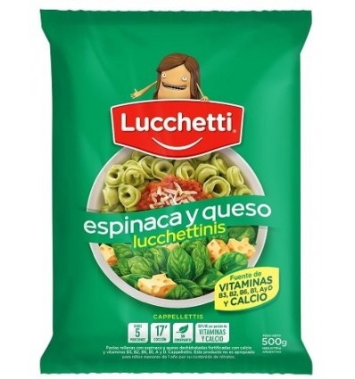 LUCCHETTINIS ESPINACA Y QUESO 500G