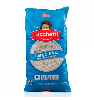 ARROZ LUCCHETTI 500GRS LARGO FINO BOLSA S/TACC