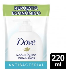 DOVE JABON LIQUIDO P/MANOS 220 ML ANTIBACTERIAL CUIDA Y PROT 