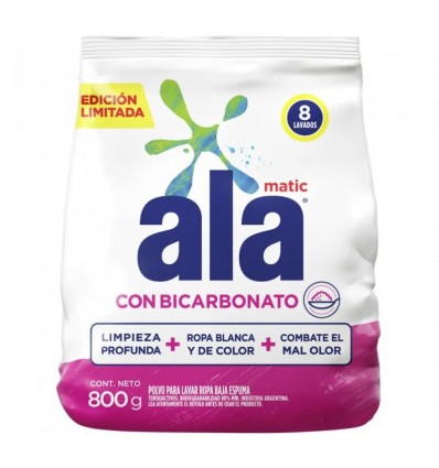 ALA POLVO MATIC C/BICARBONATO 800 GRS
