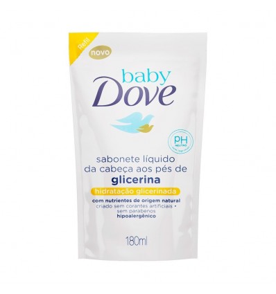 DOVE BABY JABON LIQUIDO  GLIC RFL 180ML NE